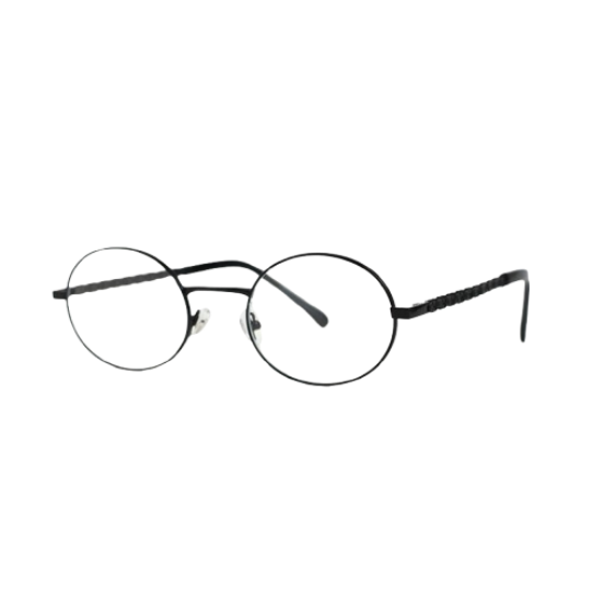 Oval Metal Blue Light Filter Eyeglasses – Black Frame