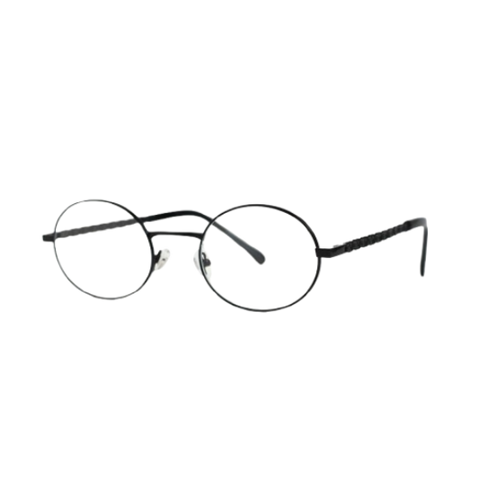 Oval Metal Blue Light Filter Eyeglasses – Black Frame